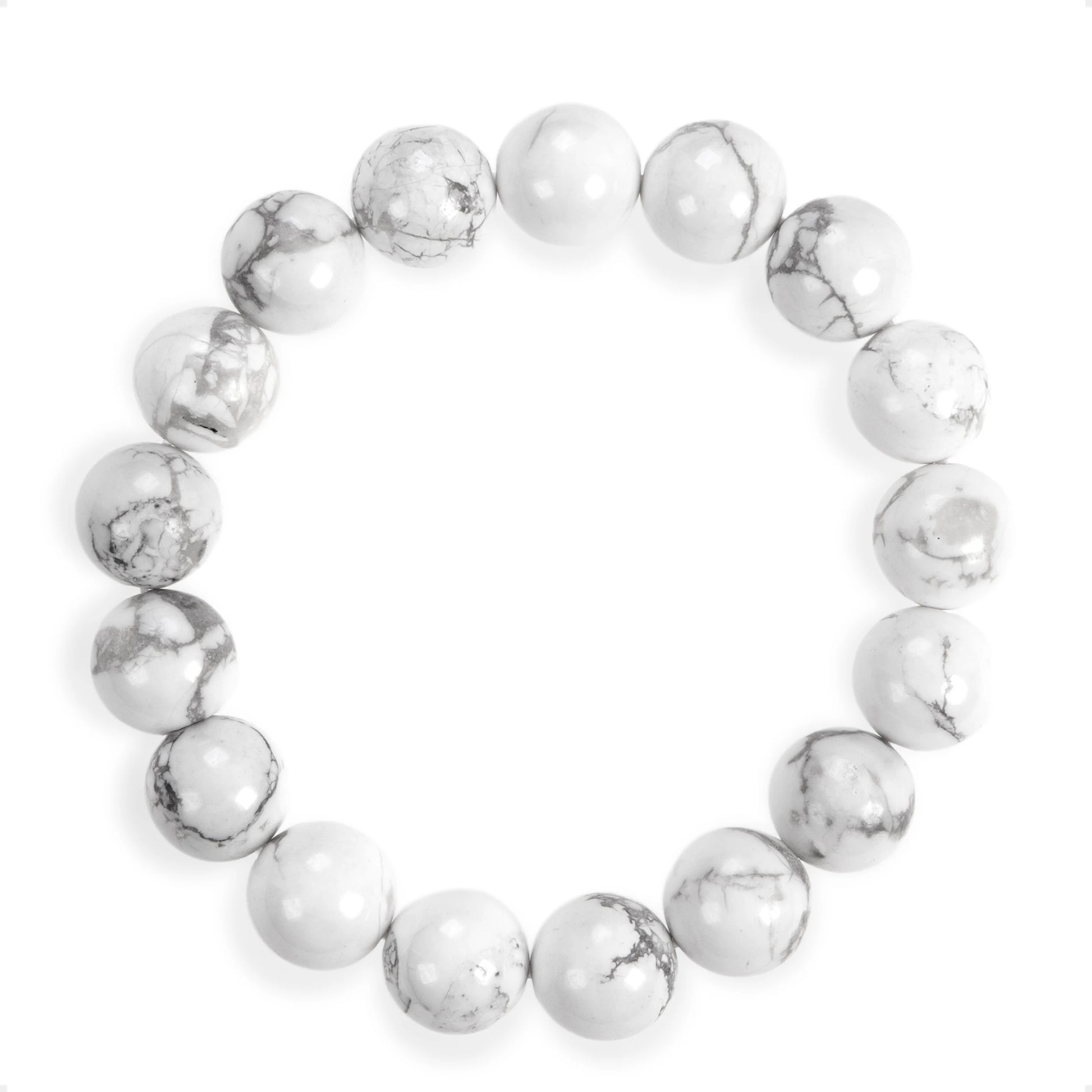 SENLLY Pure Balance - 10mm Natural Howlite Beaded Bracelet, Handmade Stone Jewelry for Calm, Clarity & Modern Minimalist Style