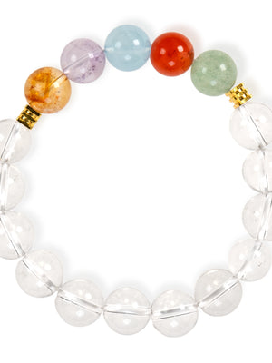 SENLLY Aurora Harmony - Multi-Gemstone Beaded Stretch Bracelet, Handmade Natural Stone Jewelry for Balance, Clarity & Positive Energy