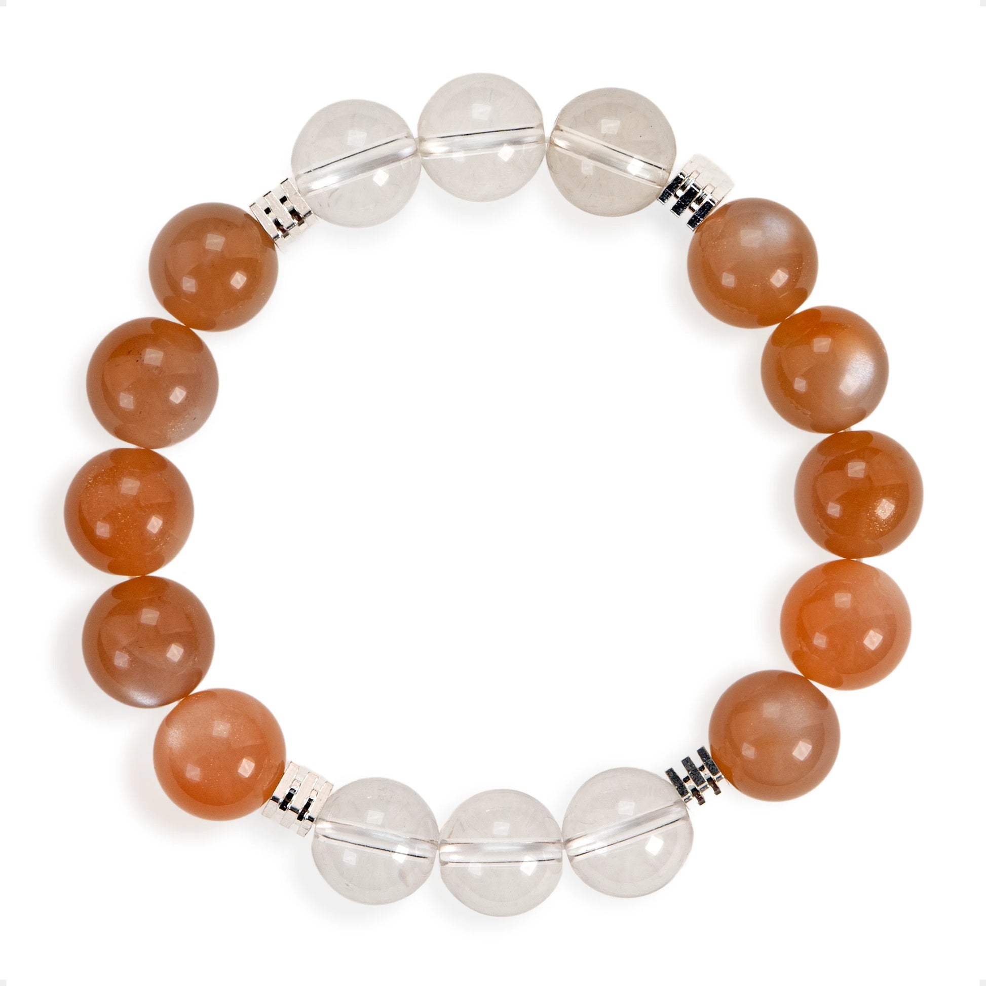 SENLLY Solar Glow - Sunstone & Clear Quartz Beaded Bracelet, Made-to-Order Natural Stone Jewelry for Warmth, Clarity & Positive Energy