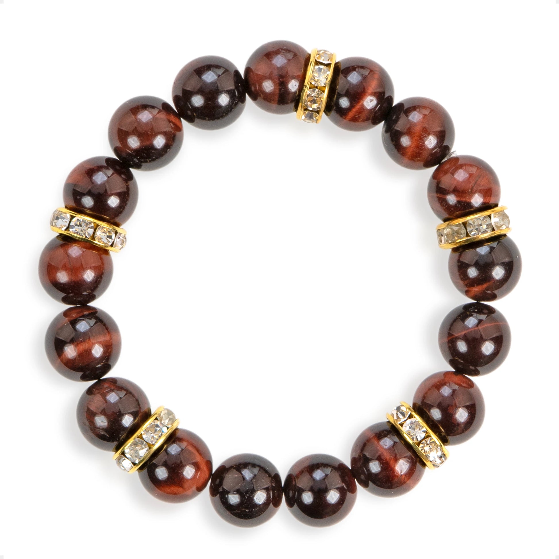 SENLLY Red Ember - Beaded Stretch Bracelet with Red Tiger Eye, Handmade Natural Stone Jewelry for Strength, Confidence & Focus