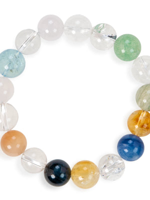SENLLY Aurora Spectrum - Multi-Gemstone Beaded Stretch Bracele, Handmade Natural Stone Jewelry for Balance, Clarity & Vibrant Energy