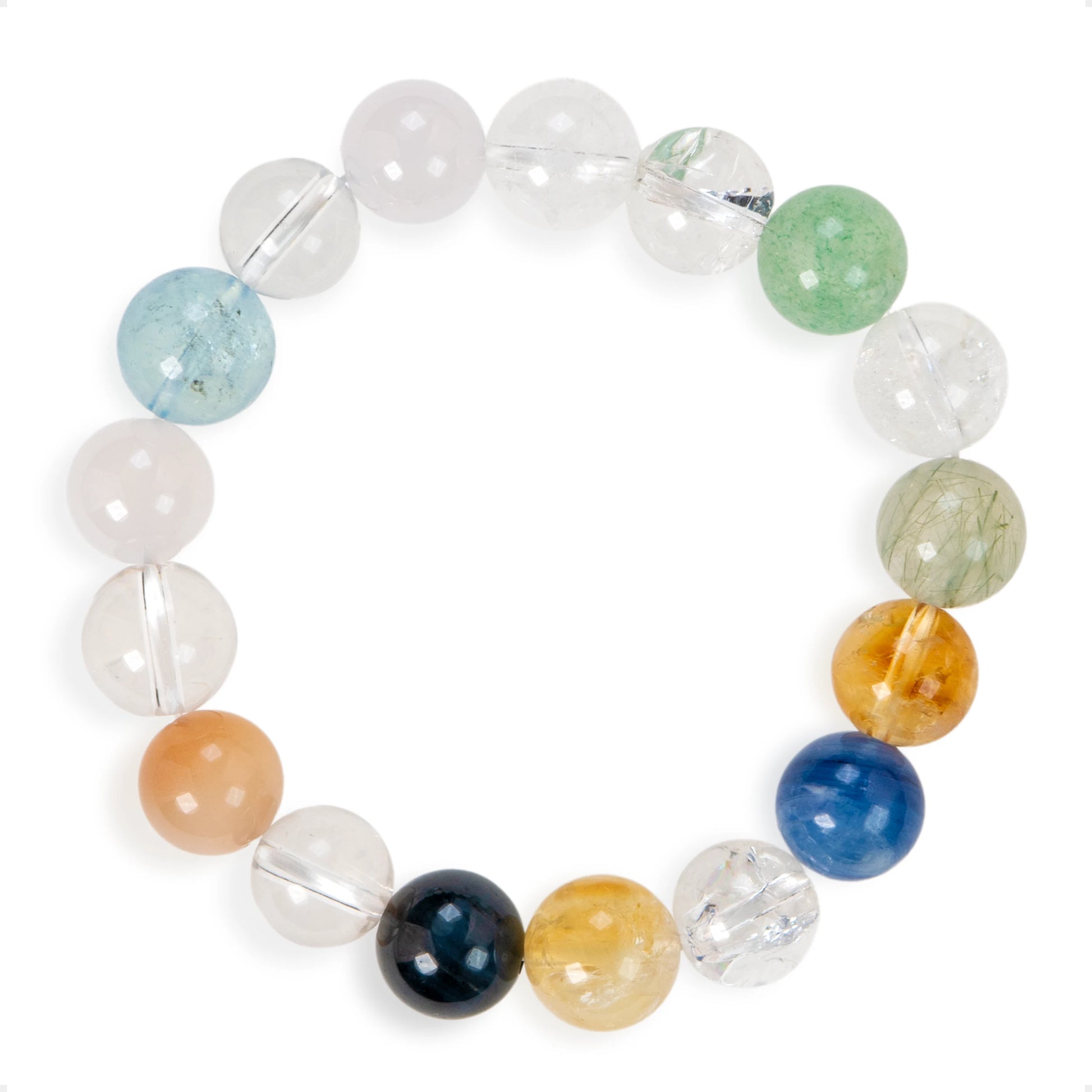 SENLLY Aurora Spectrum - Multi-Gemstone Beaded Stretch Bracele, Handmade Natural Stone Jewelry for Balance, Clarity & Vibrant Energy
