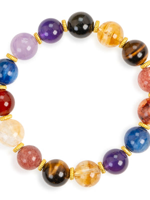 SENLLY Prism Harmony - Beaded Stretch Multi-Gemstone Bracelet, Handcrafted Natural Stone Jewelry for Energy, Color Balance & Daily Protection
