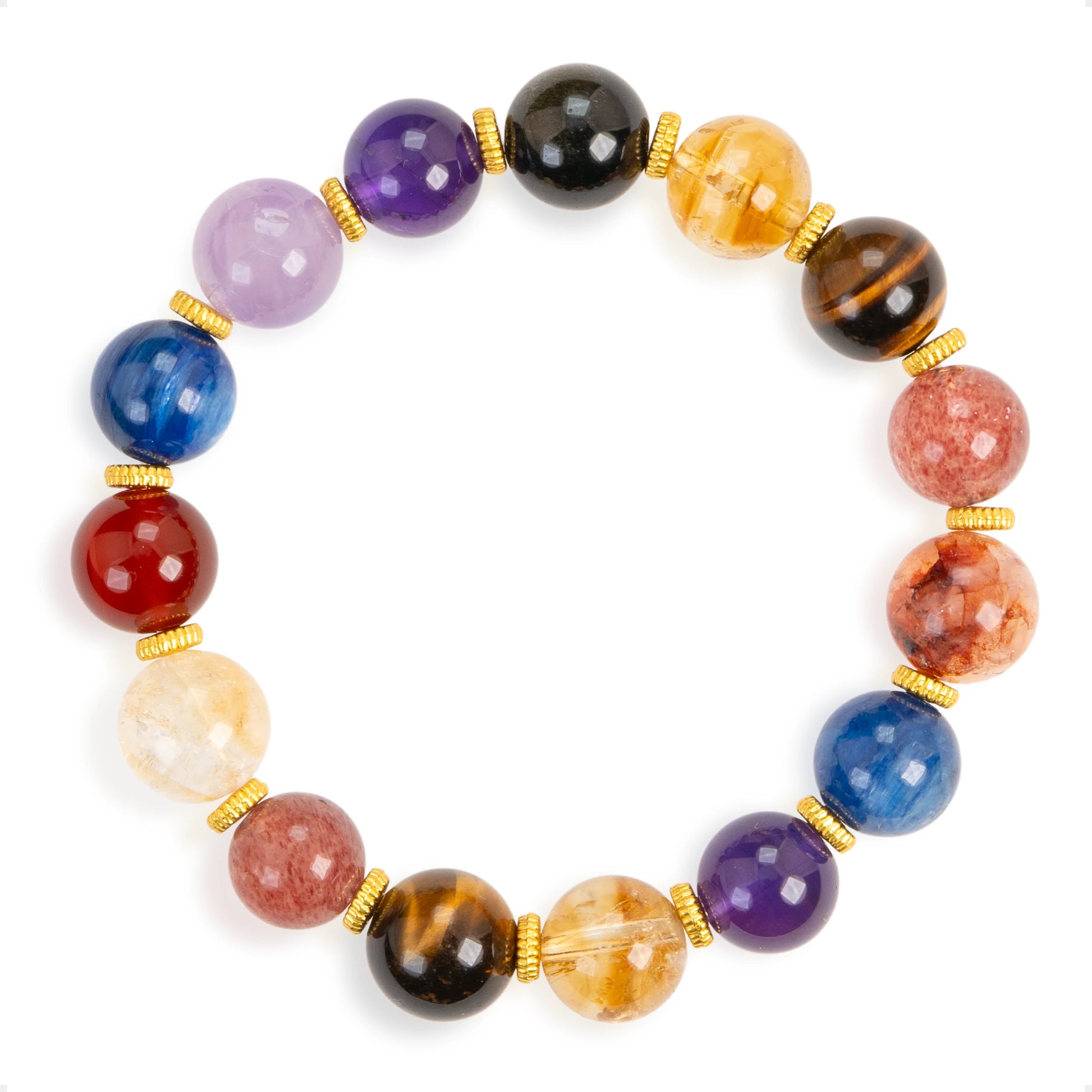 SENLLY Prism Harmony - Beaded Stretch Multi-Gemstone Bracelet, Handcrafted Natural Stone Jewelry for Energy, Color Balance & Daily Protection