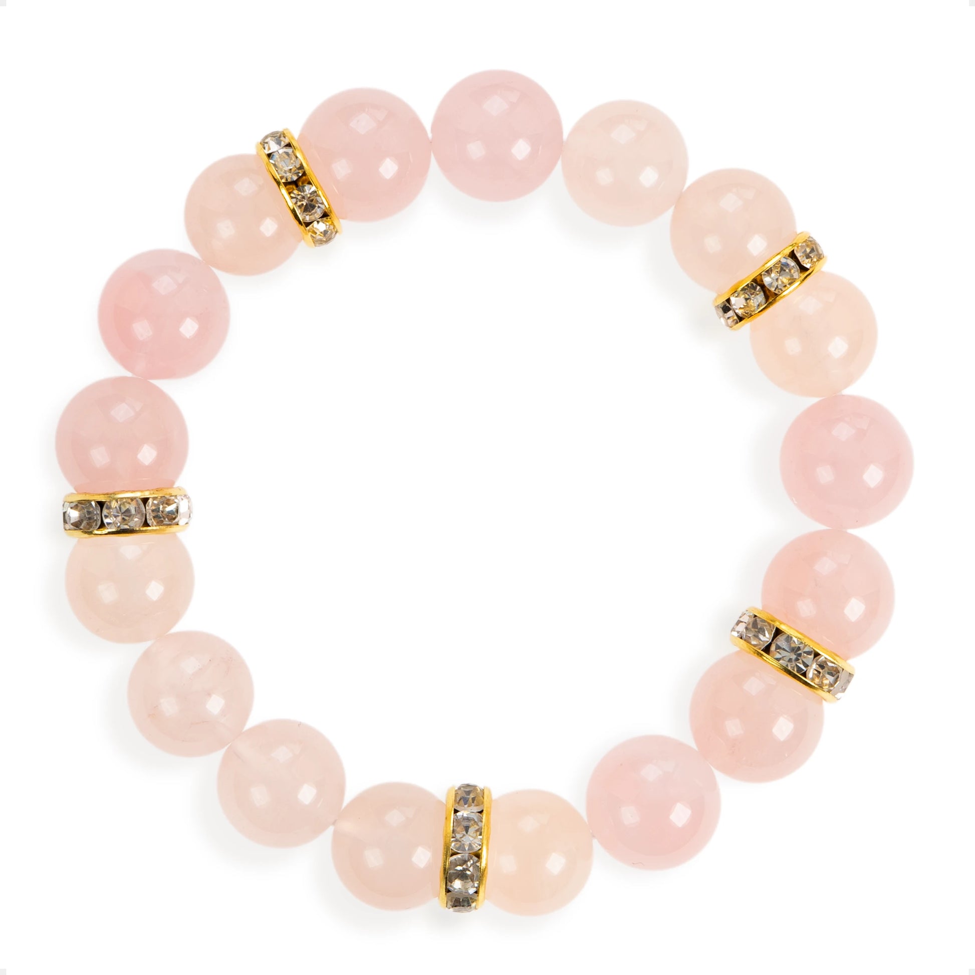 SENLLY Blush Aura - Beaded Stretch Bracelet with Rose Quartz, Handmade Natural Stone Jewelry for Love, Harmony & Emotional Clarity
