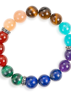 SENLLY Chakra Radiance - Beaded Stretch Bracelet with Natural 7-Chakra Gemstones, Handcrafted Natural Stone Jewelry for Energy Alignment, Balance & Inner Harmony