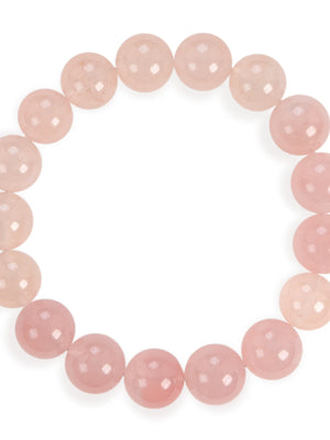 SENLLY Gentle Rose - 10mm Natural Rose Quartz Beaded Bracelet, Handmade Stone Jewelry for Love, Calm & Emotional Healing