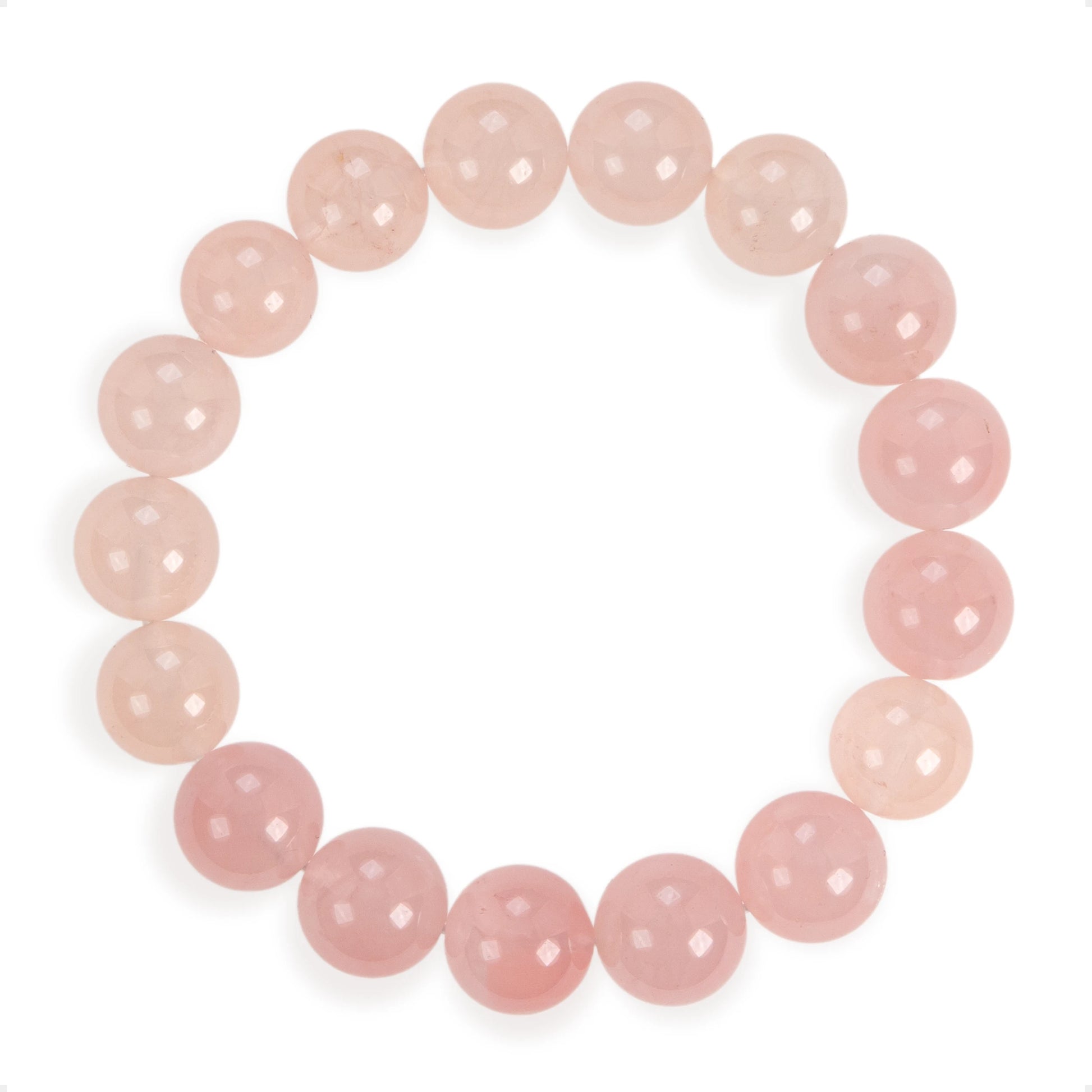 SENLLY Gentle Rose - 10mm Natural Rose Quartz Beaded Bracelet, Handmade Stone Jewelry for Love, Calm & Emotional Healing