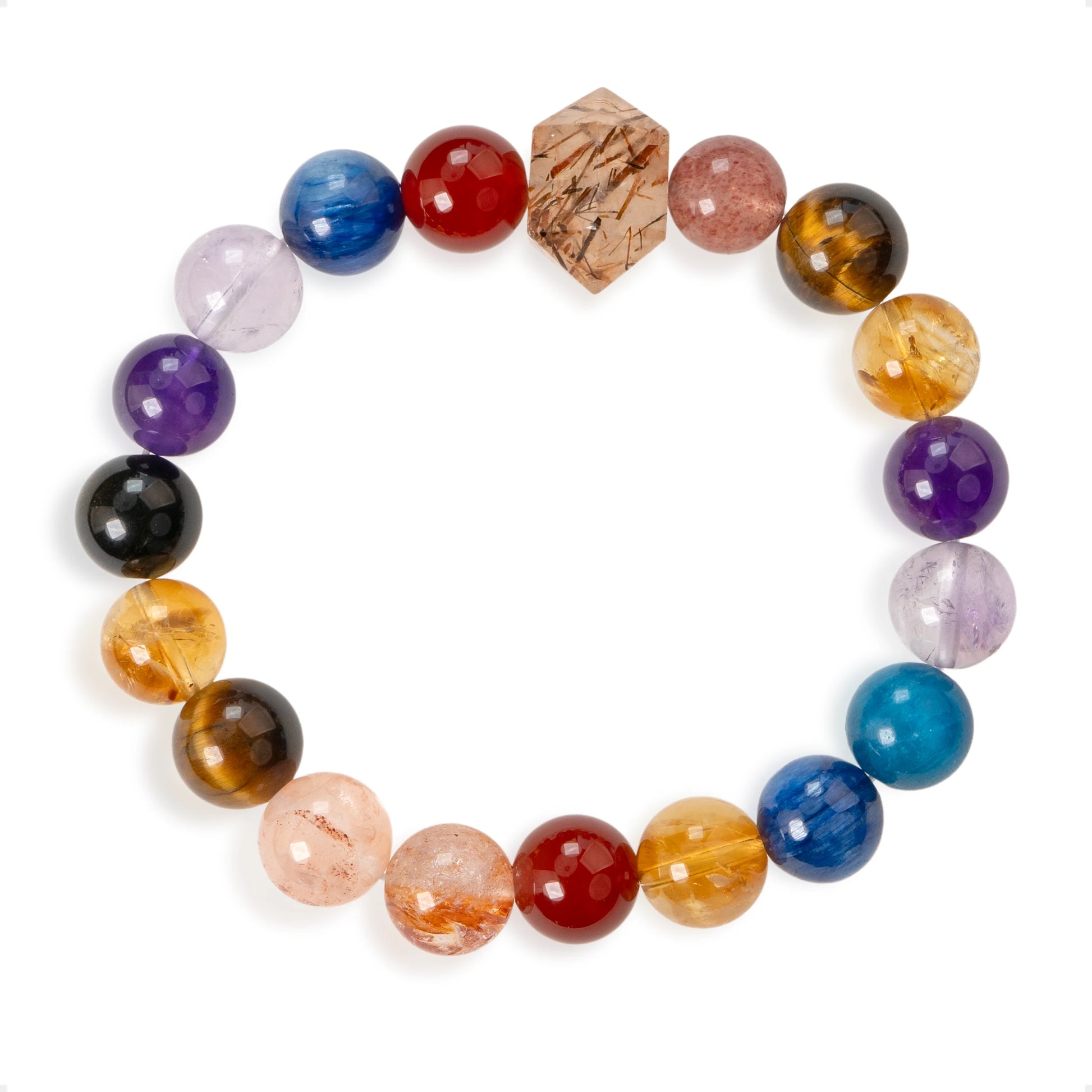 SENLLY Prism Harmony - Multi-Gemstone Beaded Stretch Bracelet, Handmade Natural Stone Jewelry for Balance, Clarity & Vibrant Energy