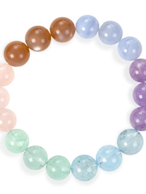 SENLLY Aurora Harmony - Beaded Stretch Bracelet with Natural Gemstone, Handcrafted Natural Stone Jewelry for Healing, Calm & Emotional Balance