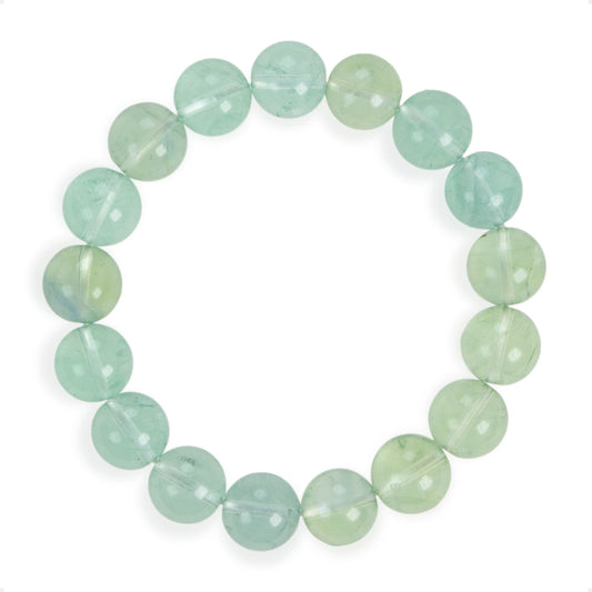 SENLLY Mint Clarity - 10mm Natural Green Fluorite Beaded Bracelet, Handmade Stone Jewelry for Calm, Focus & Emotional Purification