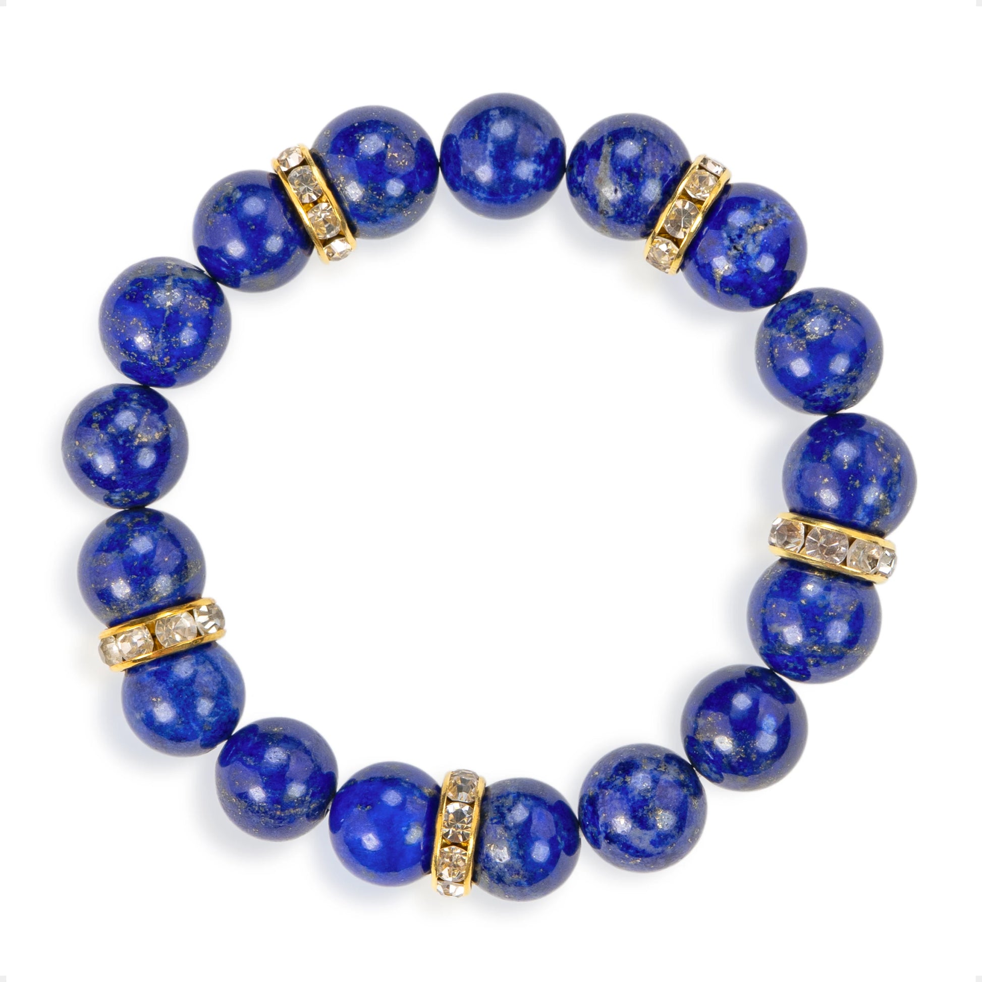 SENLLY Royal Lapis - Beaded Stretch Bracelet with Lapis Lazuli, Handmade Natural Stone Jewelry for Wisdom, Protection & Clarity