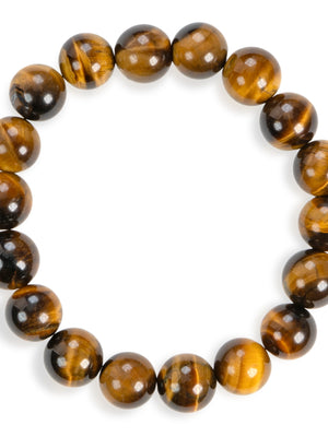 SENLLY Golden Focus - 10mm Tiger Eye Beaded Bracelet, Handmade Natural Stone Jewelry for Confidence, Strength & Mental Clarity