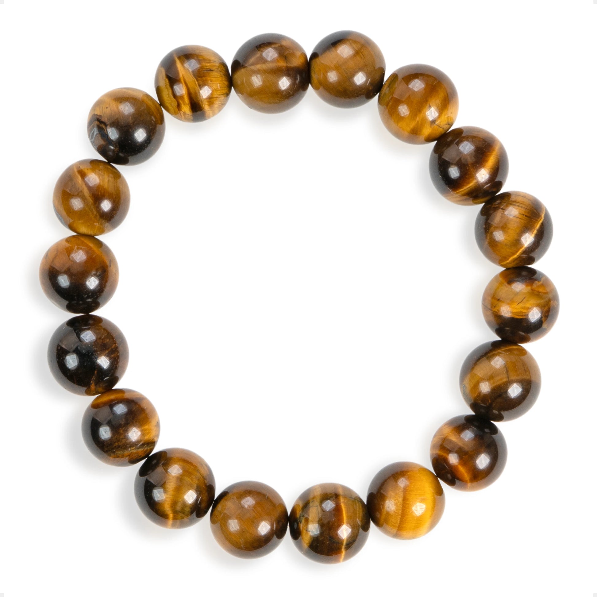 SENLLY Golden Focus - 10mm Tiger Eye Beaded Bracelet, Handmade Natural Stone Jewelry for Confidence, Strength & Mental Clarity