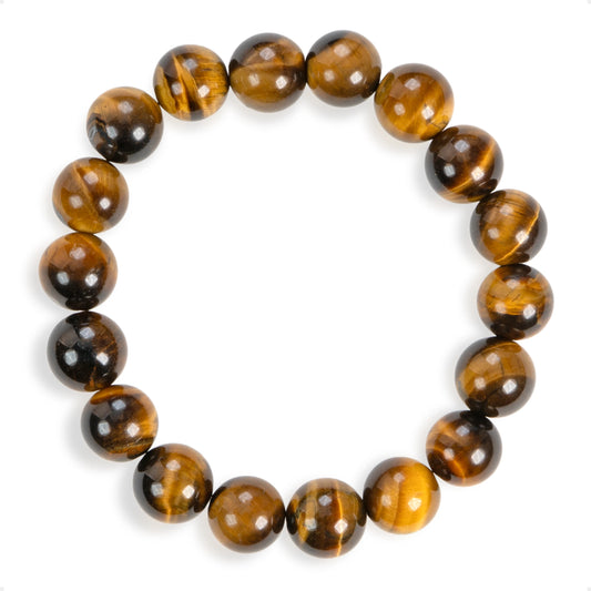 SENLLY Golden Focus - 10mm Tiger Eye Beaded Bracelet, Handmade Natural Stone Jewelry for Confidence, Strength & Mental Clarity
