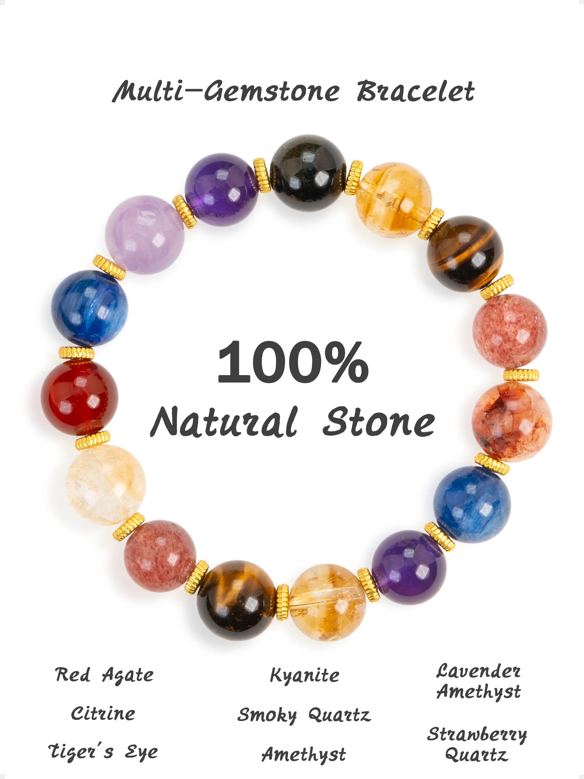 SENLLY Prism Harmony - Beaded Stretch Multi-Gemstone Bracelet, Handcrafted Natural Stone Jewelry for Energy, Color Balance & Daily Protection