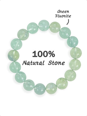 SENLLY Mint Clarity - 10mm Natural Green Fluorite Beaded Bracelet, Handmade Stone Jewelry for Calm, Focus & Emotional Purification
