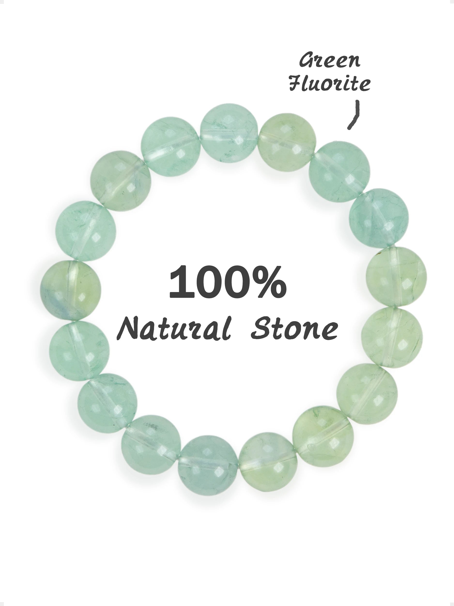 SENLLY Mint Clarity - 10mm Natural Green Fluorite Beaded Bracelet, Handmade Stone Jewelry for Calm, Focus & Emotional Purification