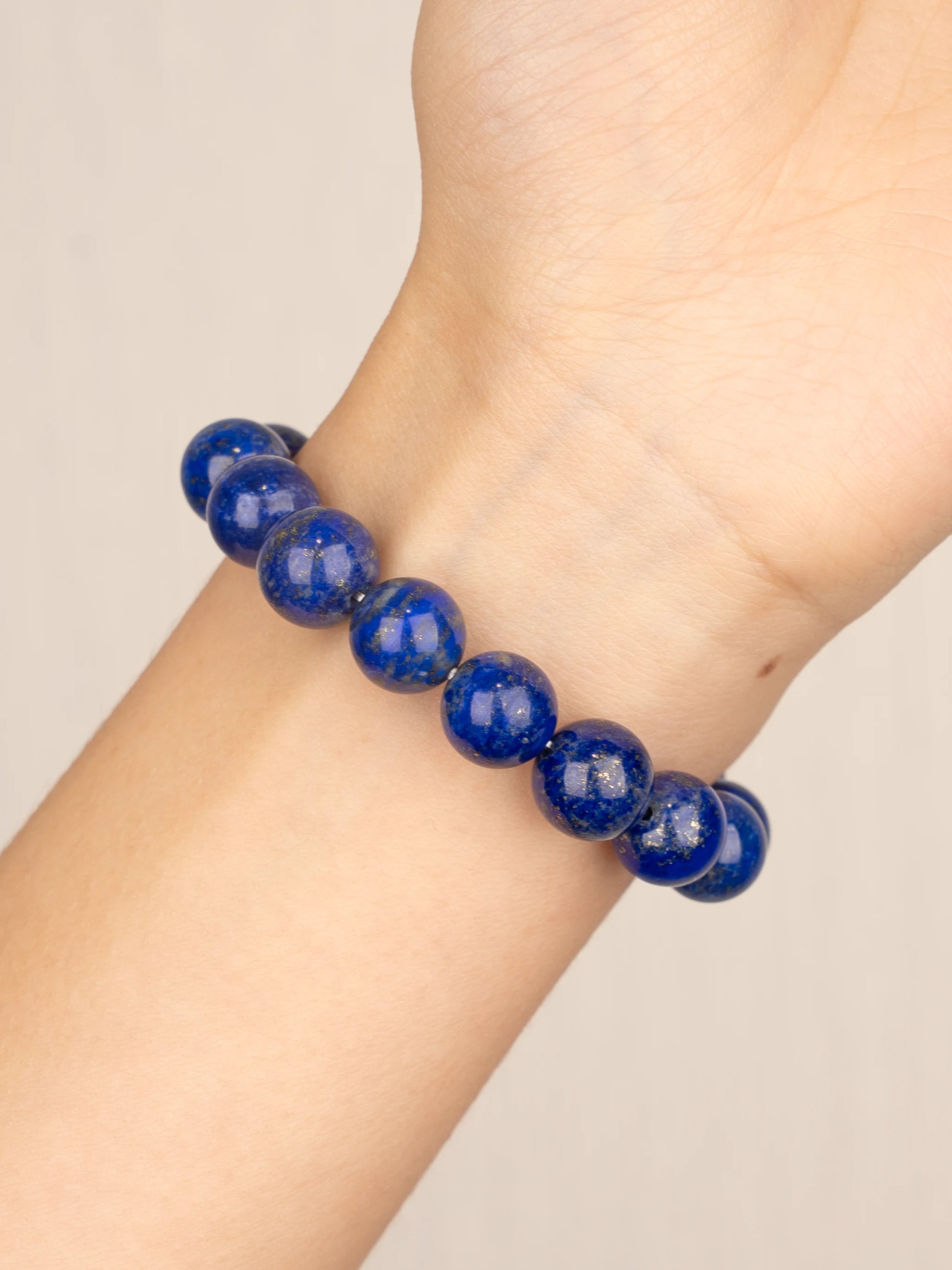 SENLLY Pure Lapis - Natural Lapis Lazuli Beaded Bracelet, Handmade 10mm Gemstone Jewelry for Insight, Wisdom & Calm Clarity