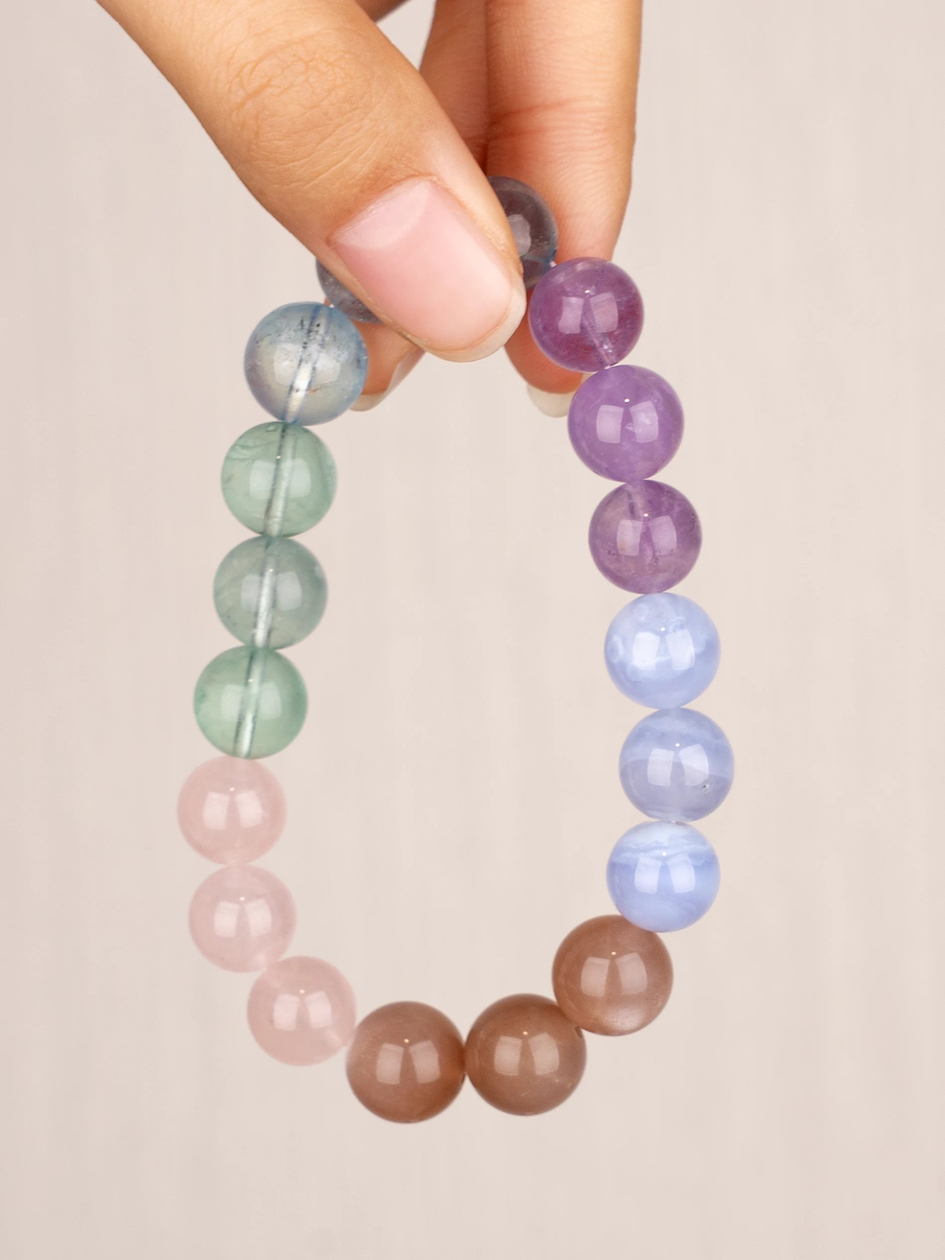 SENLLY Aurora Harmony - Beaded Stretch Bracelet with Natural Gemstone, Handcrafted Natural Stone Jewelry for Healing, Calm & Emotional Balance