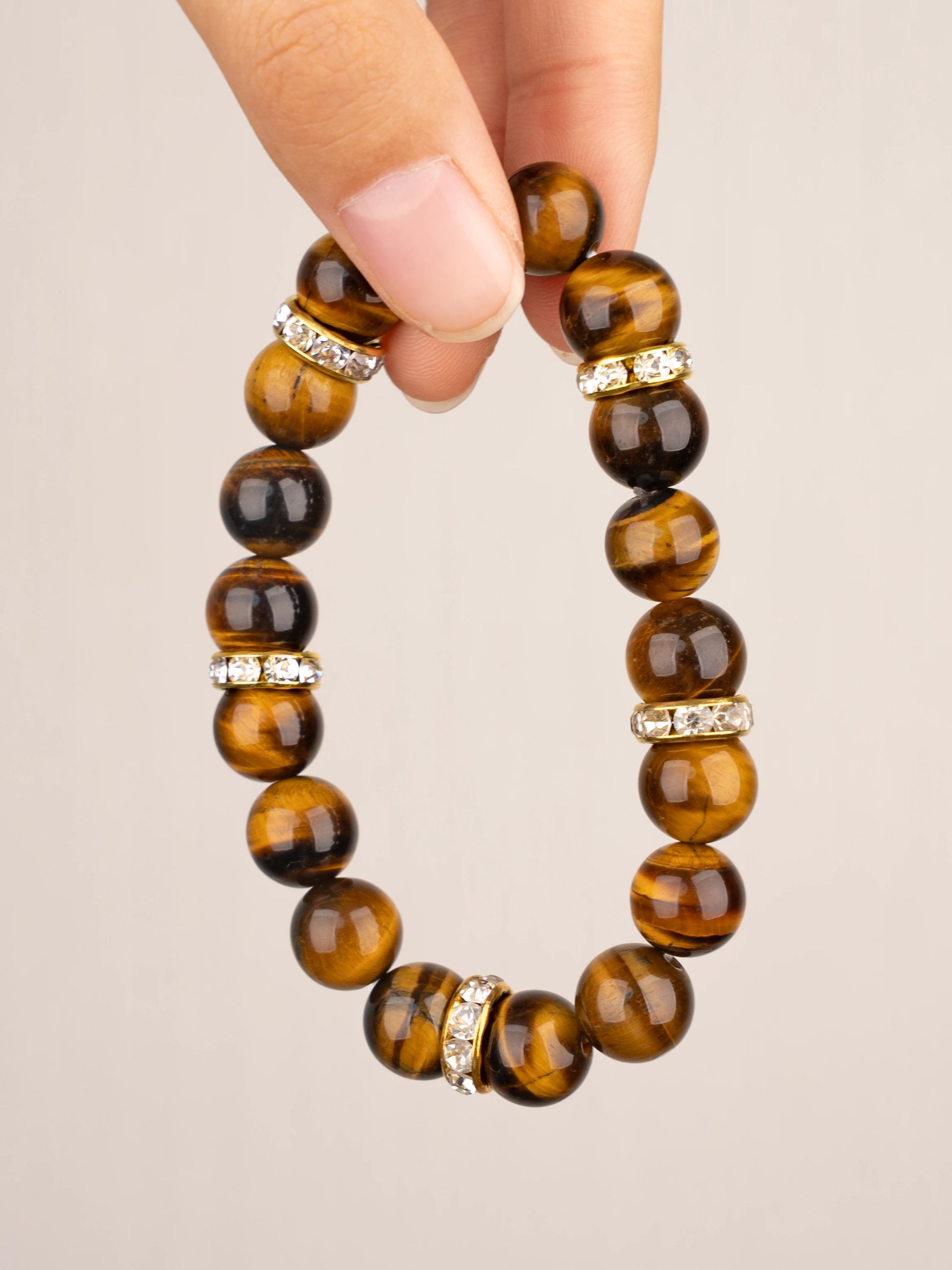SENLLY Golden Ember - Beaded Stretch Bracelet with Tiger Eye, Handmade Natural Stone Jewelry for Confidence, Strength & Grounding