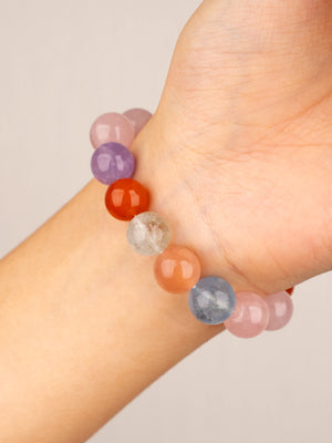 SENLLY Aurora Harmony - Multi-Gemstone Beaded Stretch Bracelet, Handmade Natural Stone Jewelry for Balance, Joy & Colorful Energy