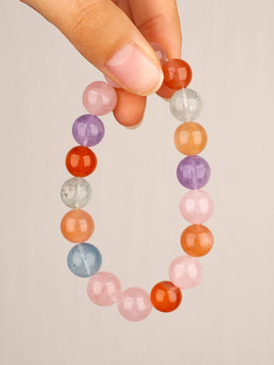 SENLLY Aurora Harmony - Multi-Gemstone Beaded Stretch Bracelet, Handmade Natural Stone Jewelry for Balance, Joy & Colorful Energy