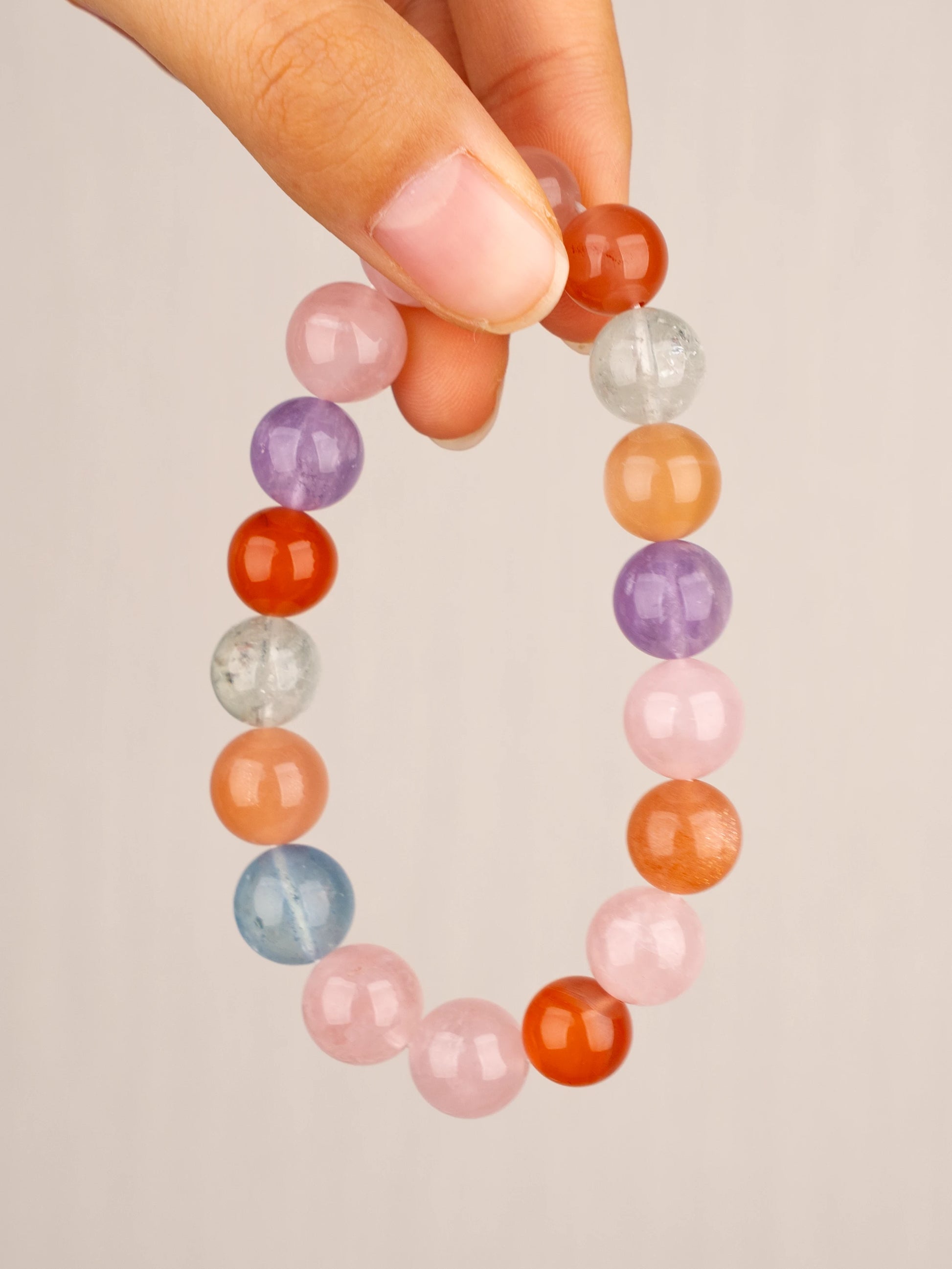 SENLLY Aurora Harmony - Multi-Gemstone Beaded Stretch Bracelet, Handmade Natural Stone Jewelry for Balance, Joy & Colorful Energy