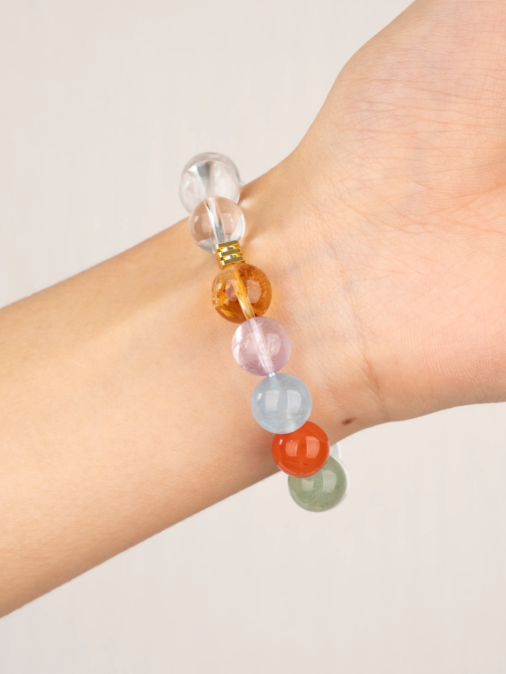 SENLLY Aurora Harmony - Multi-Gemstone Beaded Stretch Bracelet, Handmade Natural Stone Jewelry for Balance, Clarity & Positive Energy