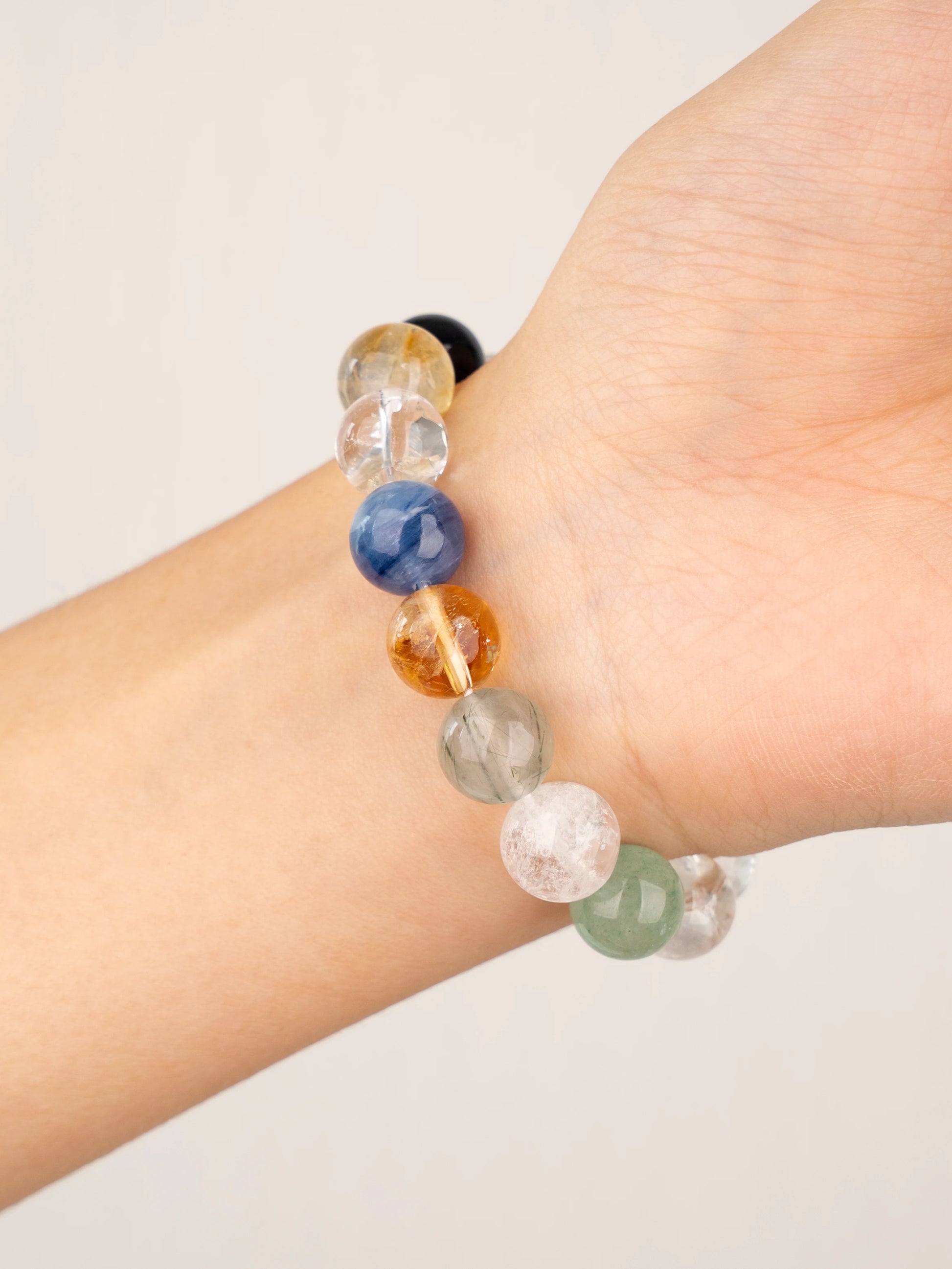 SENLLY Aurora Spectrum - Multi-Gemstone Beaded Stretch Bracele, Handmade Natural Stone Jewelry for Balance, Clarity & Vibrant Energy