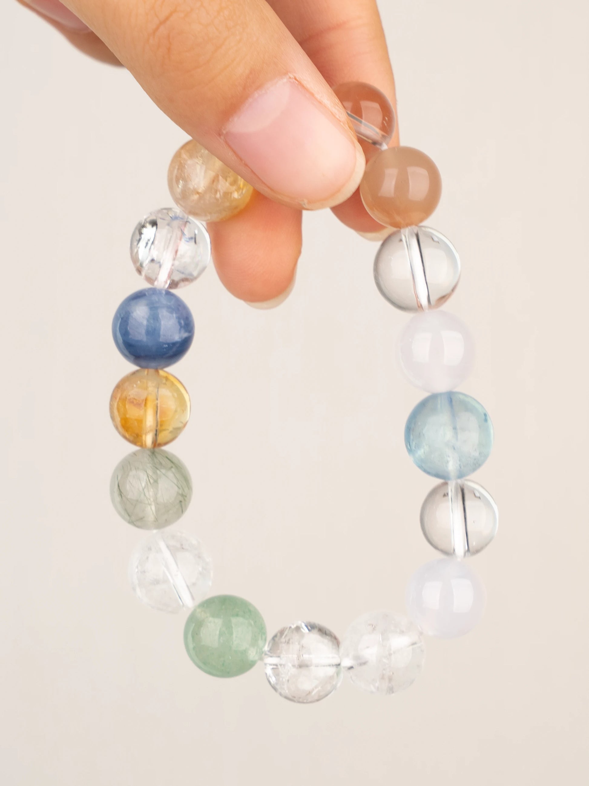 SENLLY Aurora Spectrum - Multi-Gemstone Beaded Stretch Bracele, Handmade Natural Stone Jewelry for Balance, Clarity & Vibrant Energy