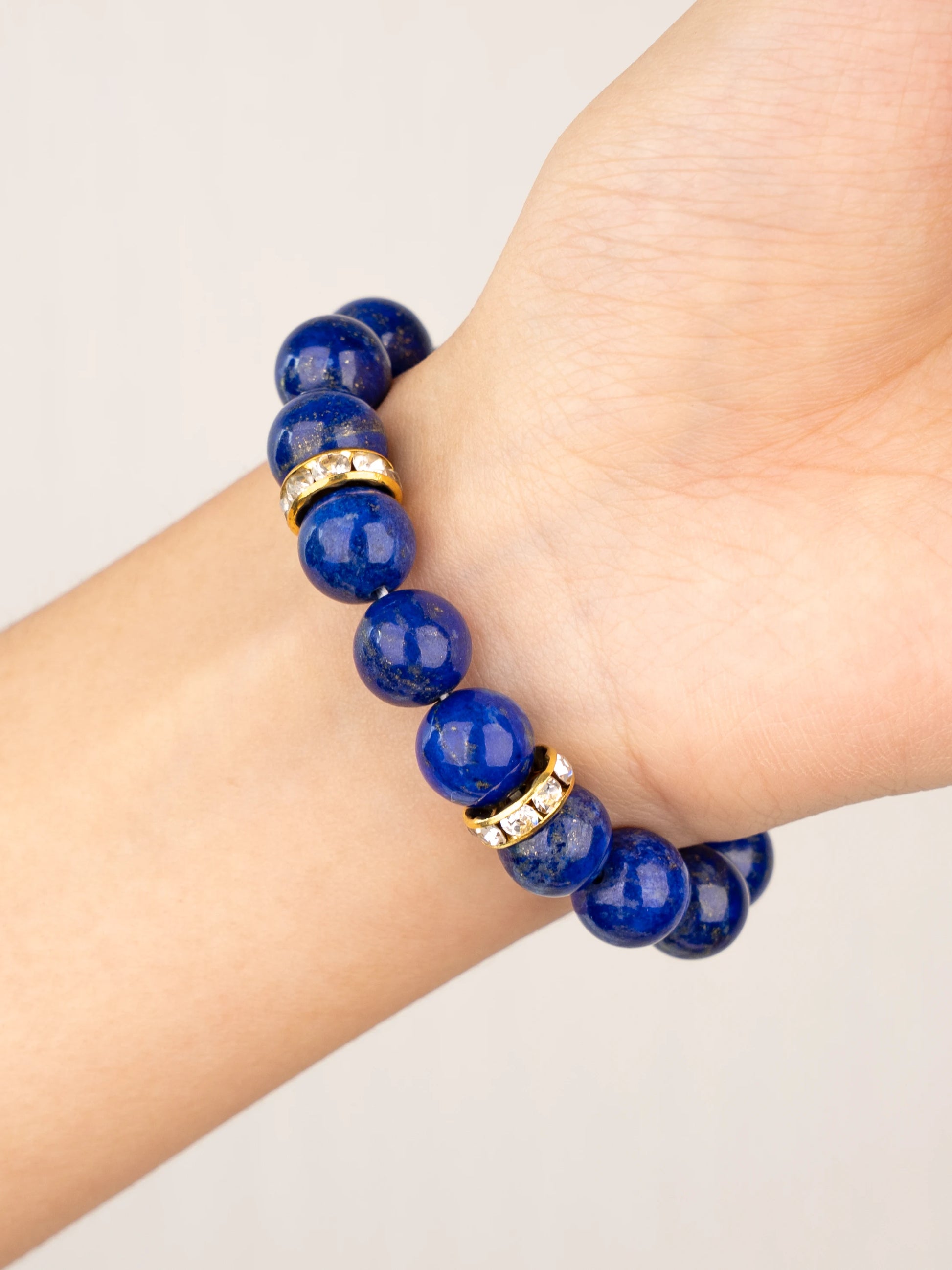 SENLLY Royal Lapis - Beaded Stretch Bracelet with Lapis Lazuli, Handmade Natural Stone Jewelry for Wisdom, Protection & Clarity