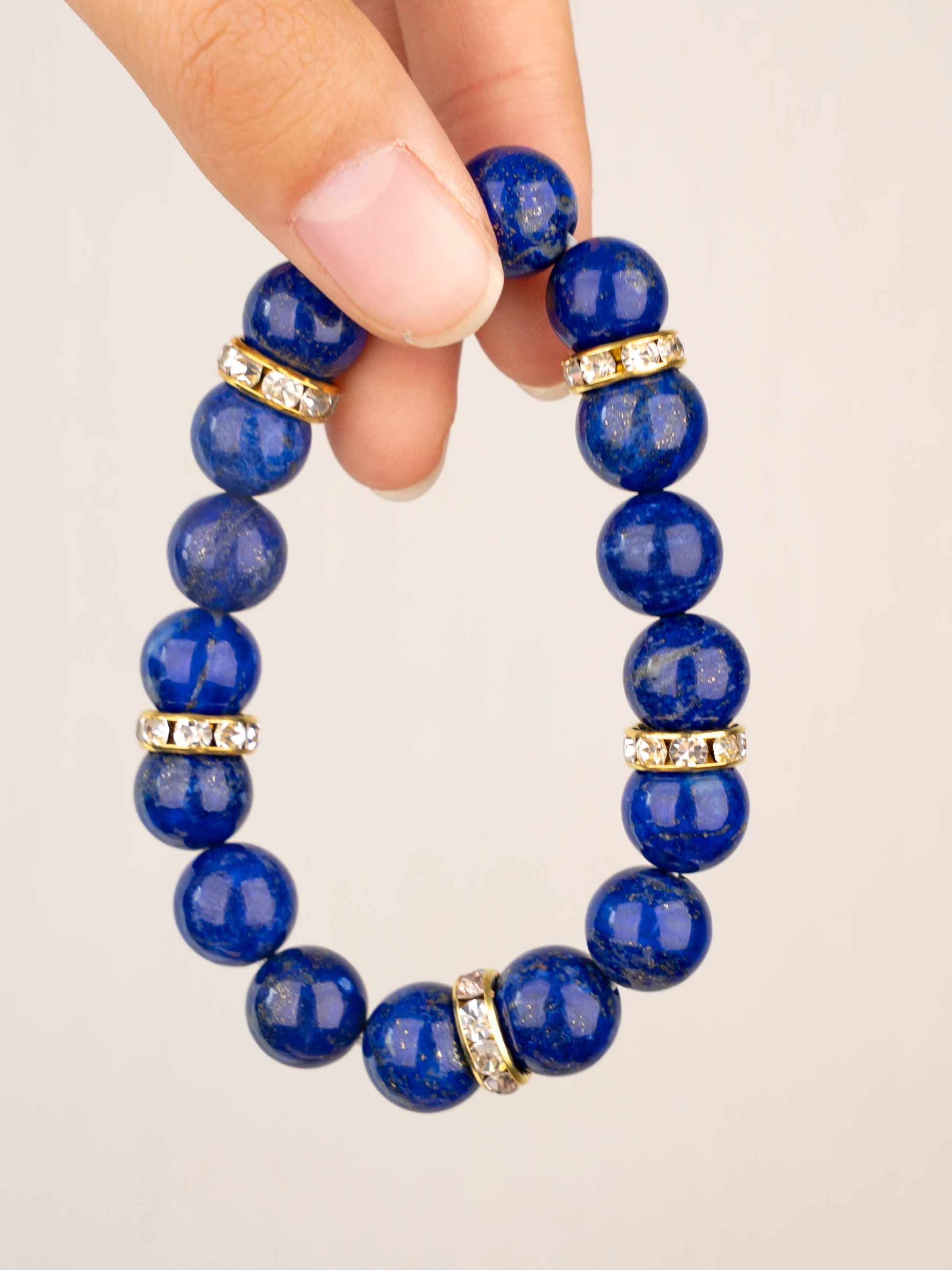 SENLLY Royal Lapis - Beaded Stretch Bracelet with Lapis Lazuli, Handmade Natural Stone Jewelry for Wisdom, Protection & Clarity
