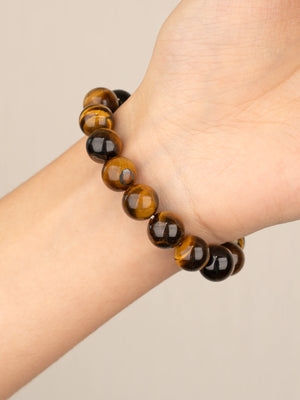 SENLLY Golden Focus - 10mm Tiger Eye Beaded Bracelet, Handmade Natural Stone Jewelry for Confidence, Strength & Mental Clarity