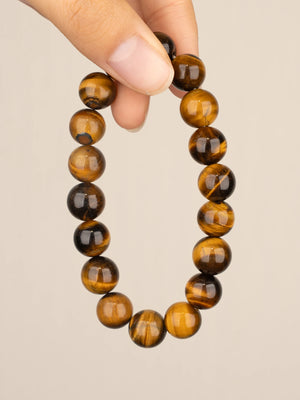 SENLLY Golden Focus - 10mm Tiger Eye Beaded Bracelet, Handmade Natural Stone Jewelry for Confidence, Strength & Mental Clarity