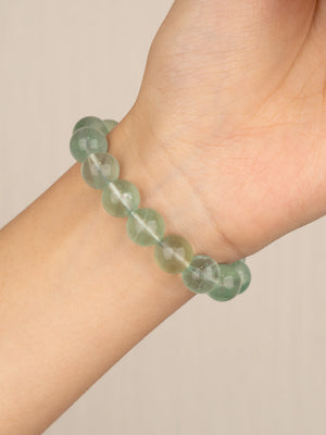 SENLLY Mint Clarity - 10mm Natural Green Fluorite Beaded Bracelet, Handmade Stone Jewelry for Calm, Focus & Emotional Purification