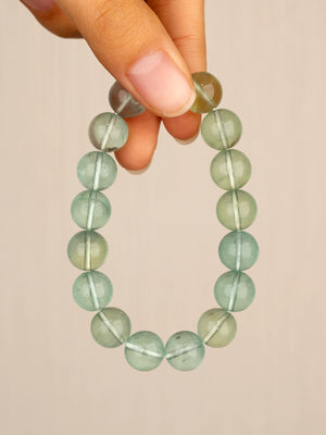 SENLLY Mint Clarity - 10mm Natural Green Fluorite Beaded Bracelet, Handmade Stone Jewelry for Calm, Focus & Emotional Purification