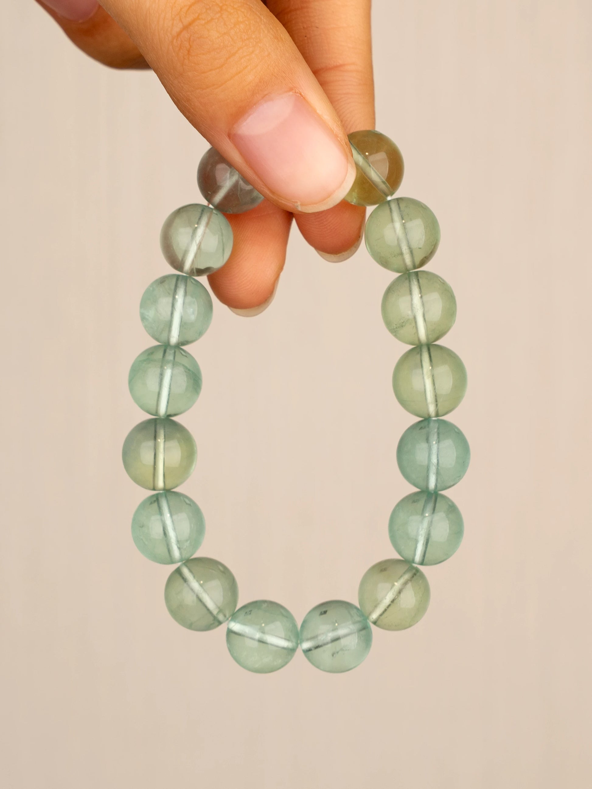 SENLLY Mint Clarity - 10mm Natural Green Fluorite Beaded Bracelet, Handmade Stone Jewelry for Calm, Focus & Emotional Purification
