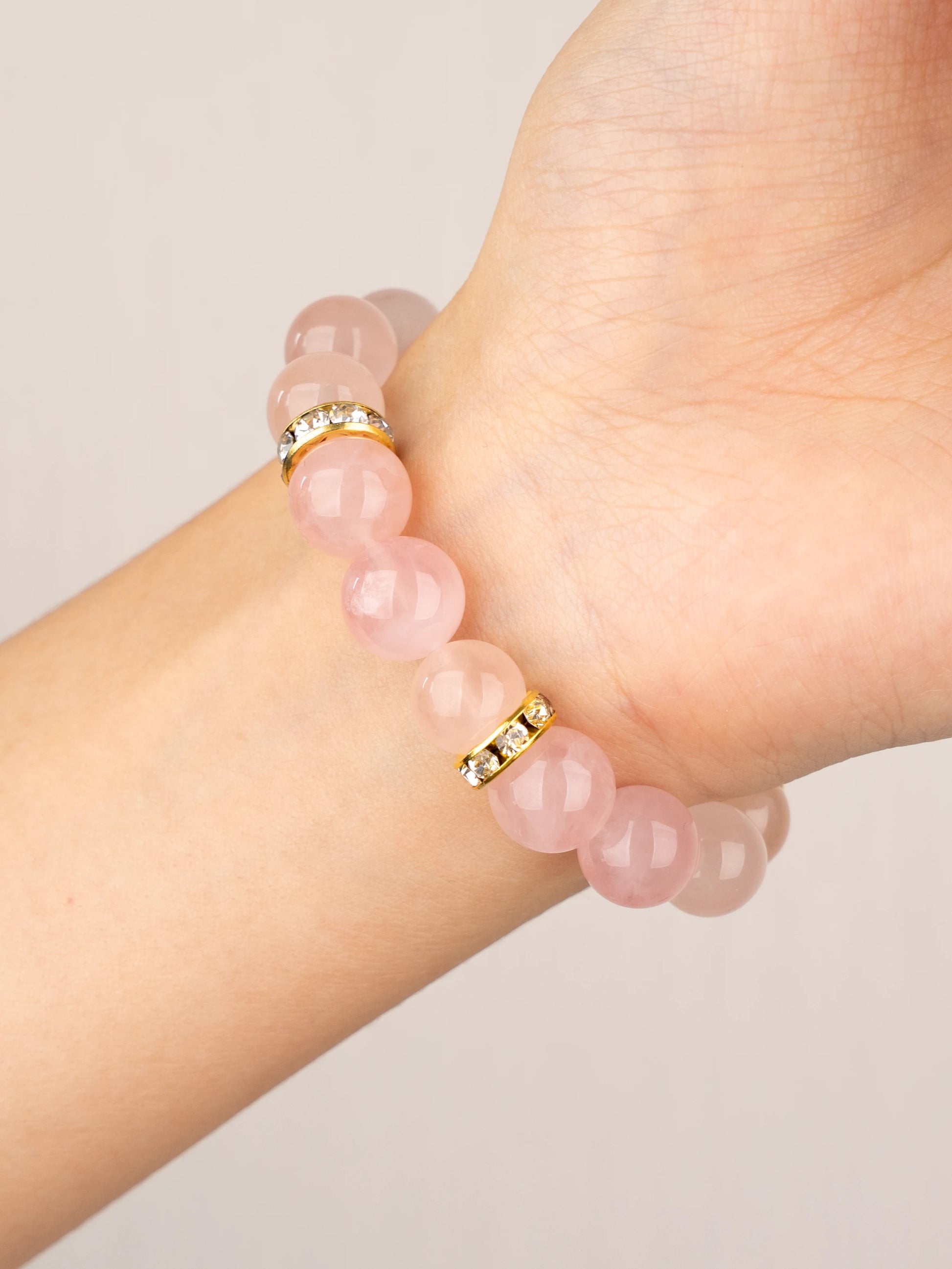 SENLLY Blush Aura - Beaded Stretch Bracelet with Rose Quartz, Handmade Natural Stone Jewelry for Love, Harmony & Emotional Clarity