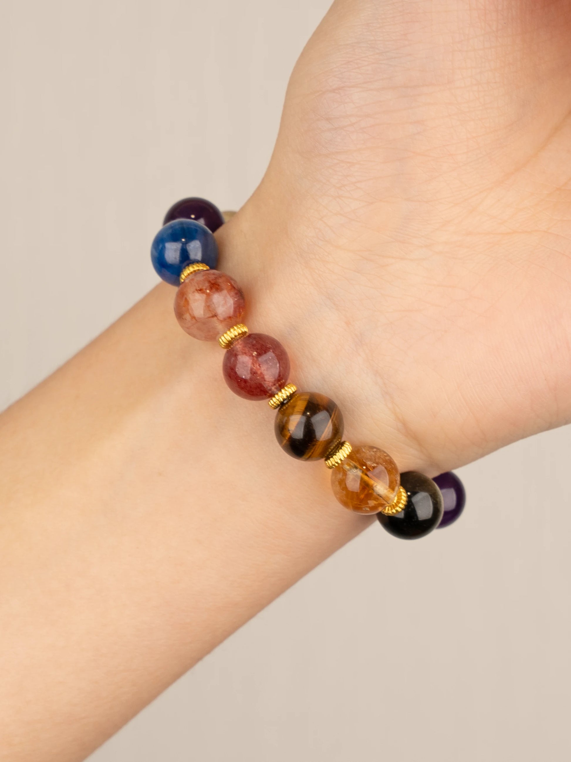 SENLLY Prism Harmony - Beaded Stretch Multi-Gemstone Bracelet, Handcrafted Natural Stone Jewelry for Energy, Color Balance & Daily Protection