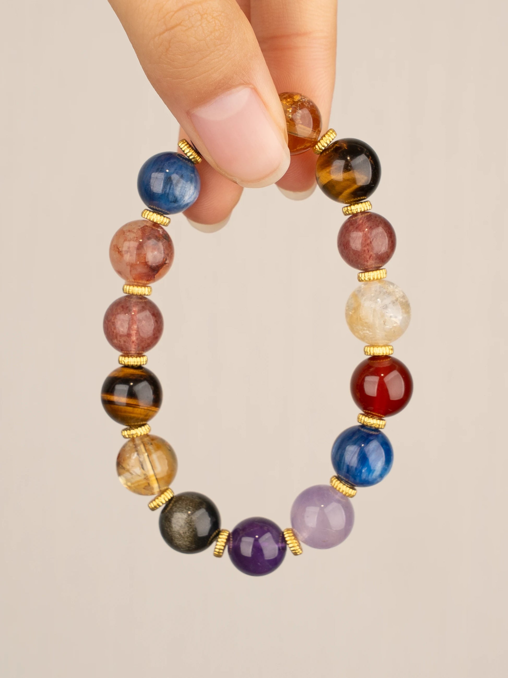 SENLLY Prism Harmony - Beaded Stretch Multi-Gemstone Bracelet, Handcrafted Natural Stone Jewelry for Energy, Color Balance & Daily Protection