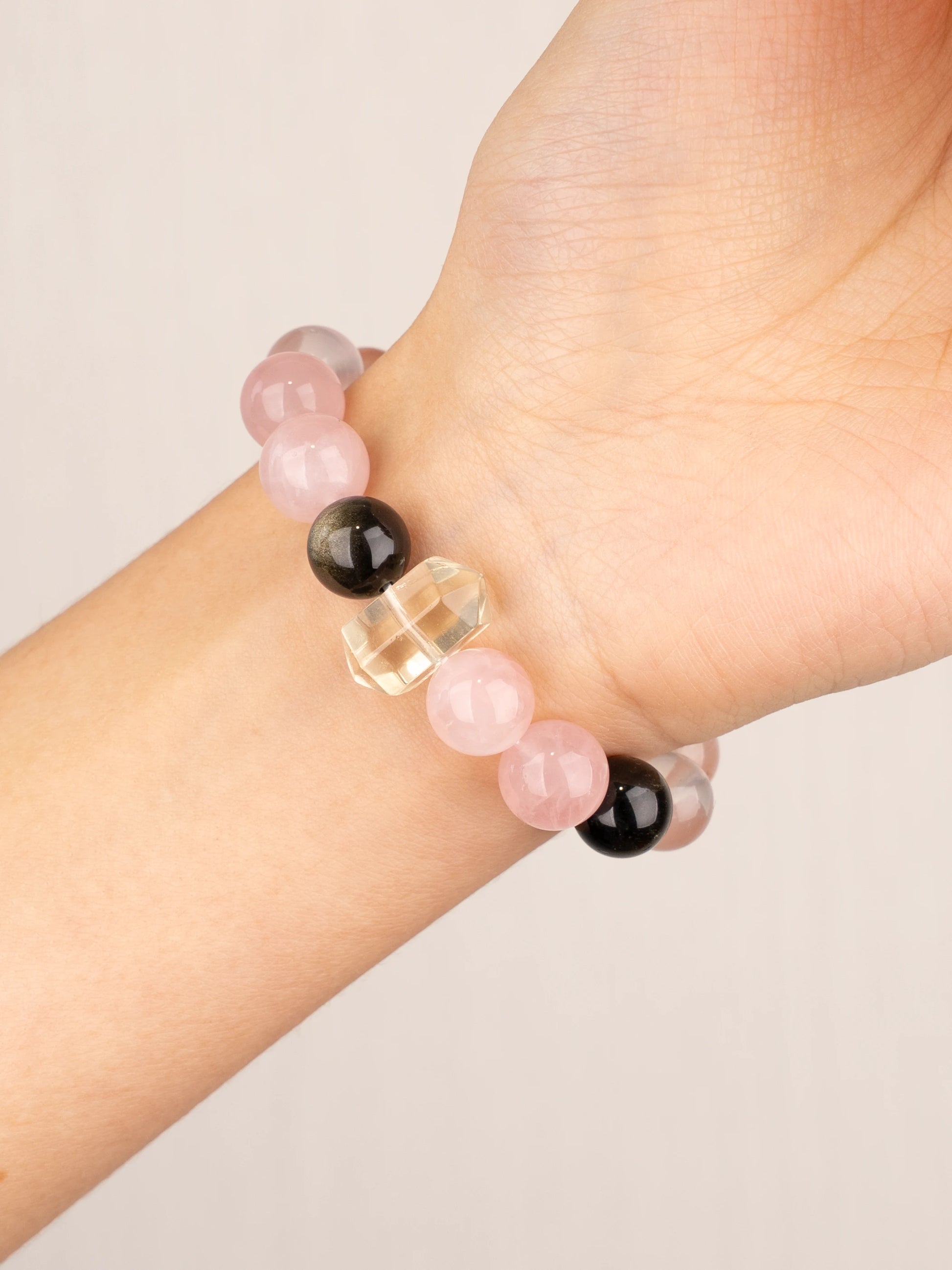 SENLLY Blush Aurara - Natural Beaded Multi-Gemstone Bracelet, Handcrafted Natural Stone Jewelry for Harmony, Clarity & Emotional Balance